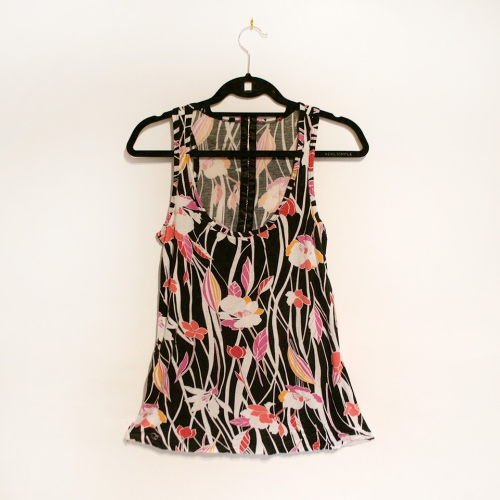 Urban Outfitters Floral Print Jersey Tank Top